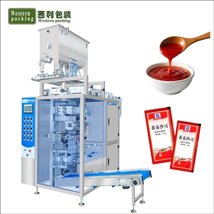 מכונת אריזת שקיות קטשופ רוטב רב קו ליין